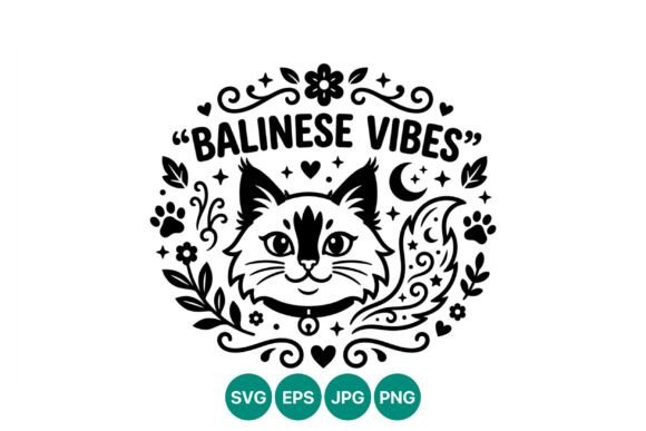 Balinese Cat Vibes Vector Art