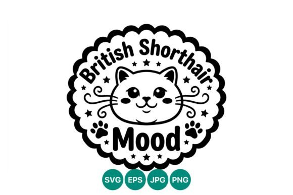 British Shorthair Cat Mood Vector