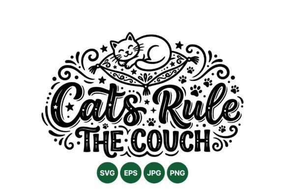 Cats Rule Couch SVG Design