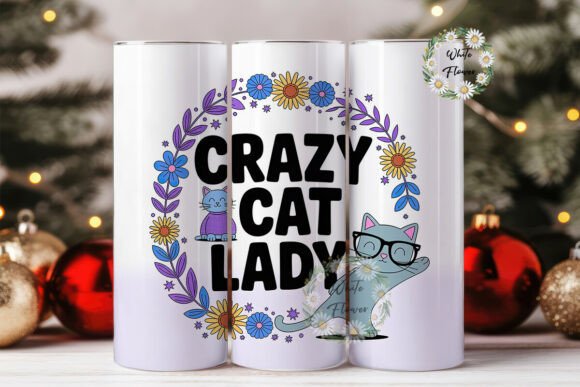 Crazy Cat Lady Floral Frame Tumbler