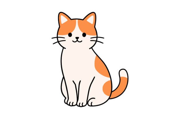 Cute Cartoon Cat Sitting