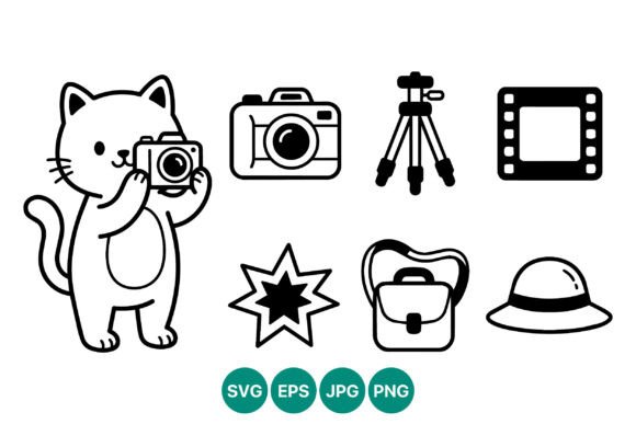 Cute Cat Camera Photography Icons