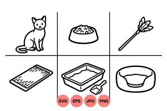 Cute Cat Care Clipart Collection