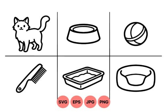Cute Cat Care Icon Collection