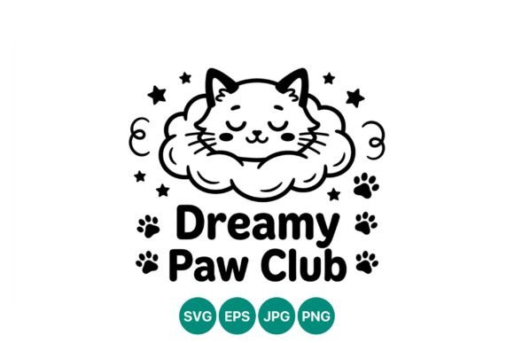 Cute Cat Sleeping Dreamy Paw Club