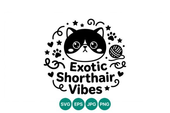 Exotic Shorthair Cat Vector Art