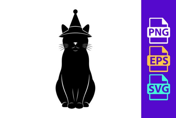 Festive Black Cat Silhouette