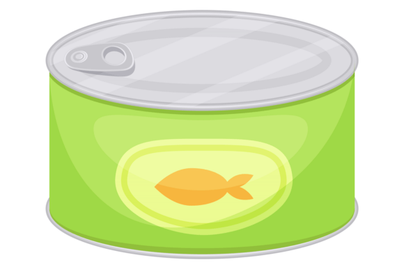 Fish Food Can: Cat Nutrition Cartoon Icon