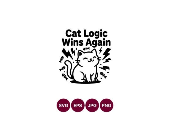 Funny Cat Logic Cartoon Art