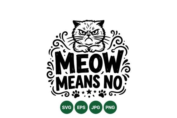 Grumpy Cat Meow Quote Design