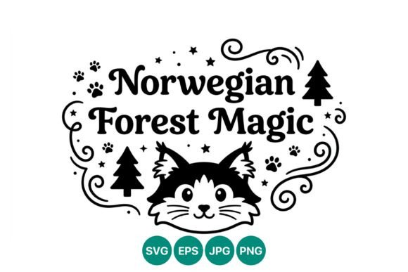 Norwegian Forest Magic Cat Design