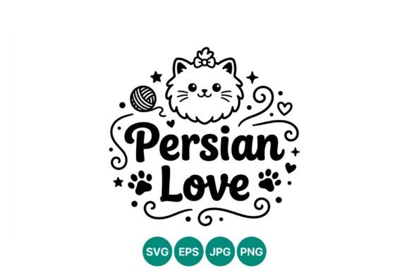 Persian Cat Love Vector