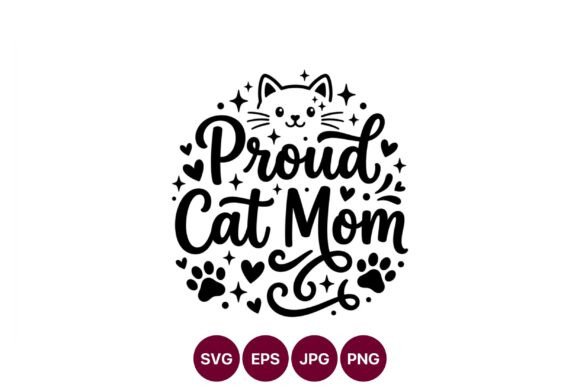 Proud Cat Mom Script Lettering