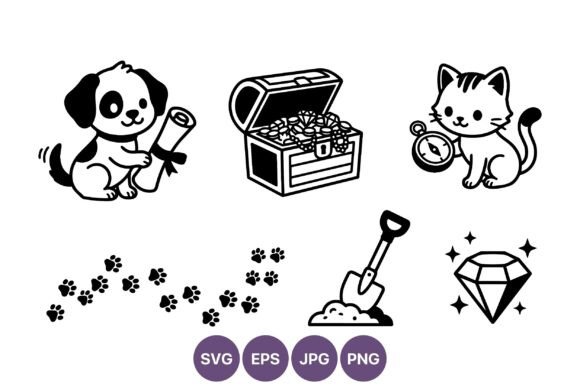 Puppy and Cat Adventure Icons
