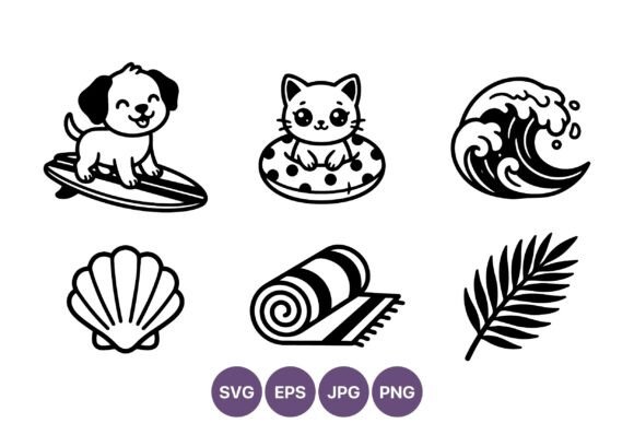 Puppy Surfboard Kitten Float Wave Shell
