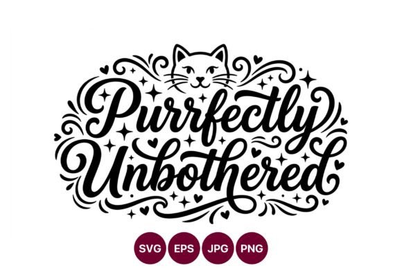Purrfectly Unbothered Cat Face Lettering