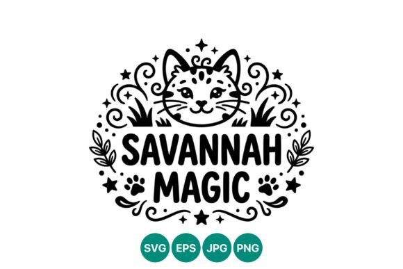 Savannah Magic Cat Vector Design