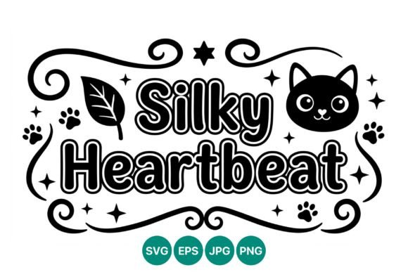 Silky Heartbeat Cat Face Design